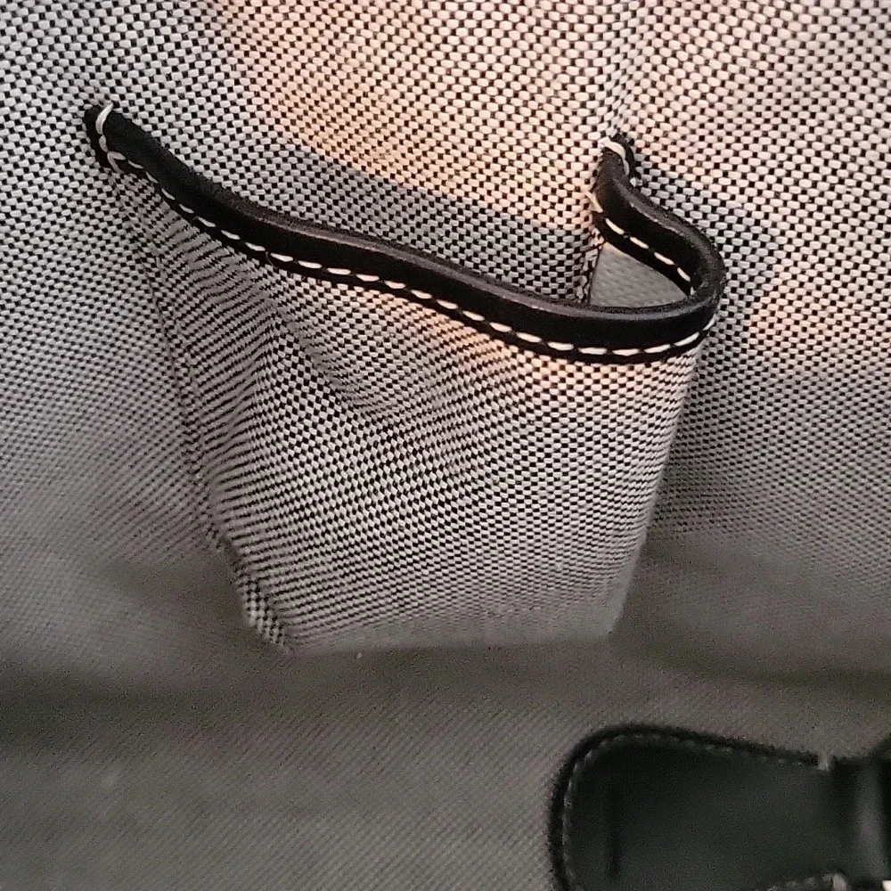 Dooney & Bourke Gray Canvas Black Leather Trim Satchel Shoulder Bag - Picture 14 of 16